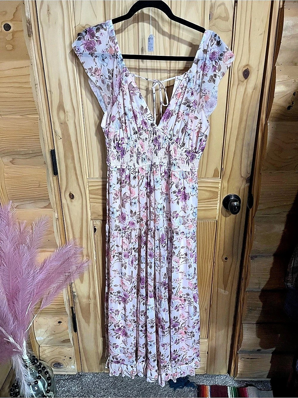 ALTAR'D STATE Floral Maxi Dress in Pink & Purple Size Medium